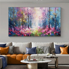 Original Flower Painting on Canvas, Large Abstract Pink Rose Floral Wall Art, Minimalist Large Wall Art, Custom Modern Living Room Decor Online - All India Decor