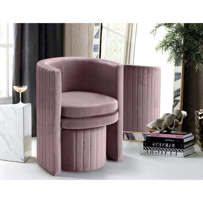 Purple Schillar Chair With Ottoman