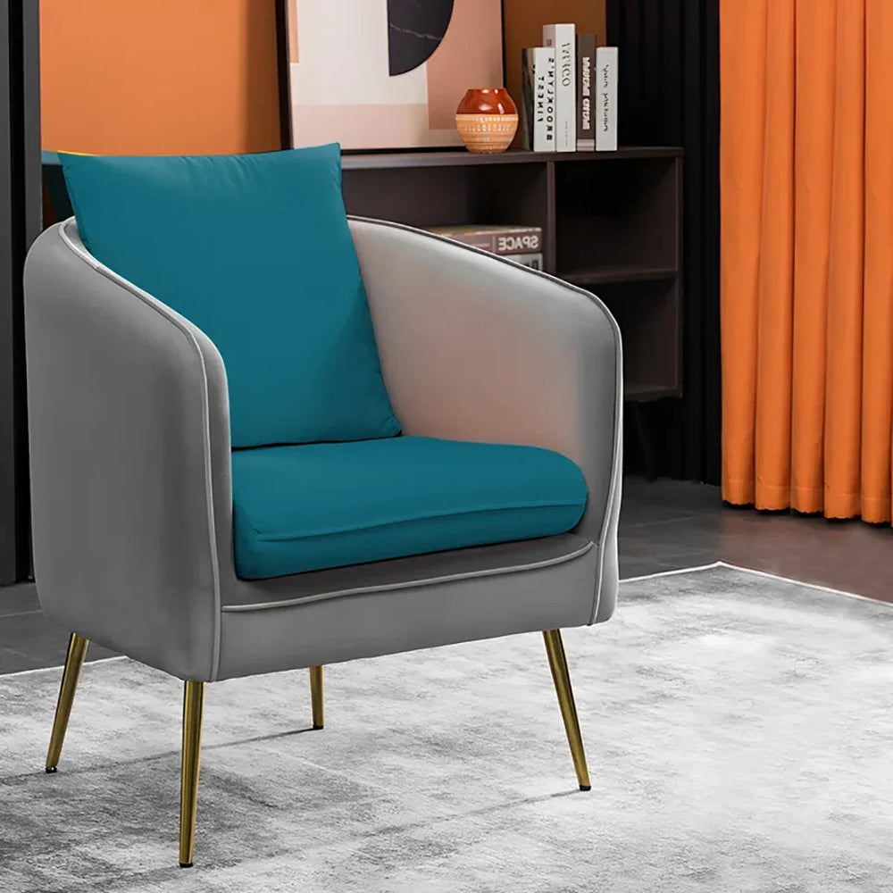 Grey & Teal Lamb Accent Chair - All India Decor