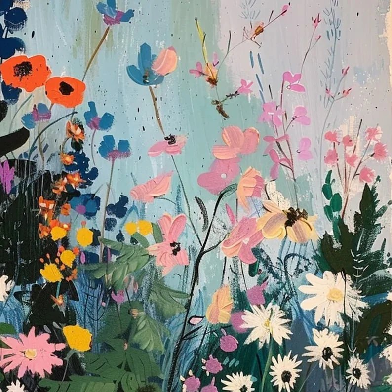 Abstract Blossom Floral Painting on Canvas, Original Large 3D Textured Flower Wall Art Custom Modern Fashion Living Room Bedroom Decor Online - All India Decor