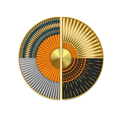 Abstract Geometric Semi Circle Wall Art and Canvas Paintings - All India Decor