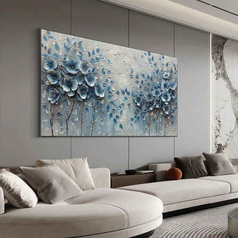 Abstract Flower Painting on Canvas, Large Canvas Wall Art, Original Red Floral Landscape Wall Art Custom Painting Living Room Home Decor Online - All India Decor