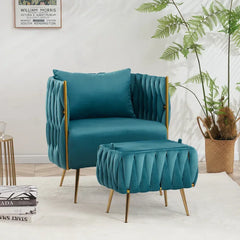 Teal Vegan Accent Chair - All India Decor