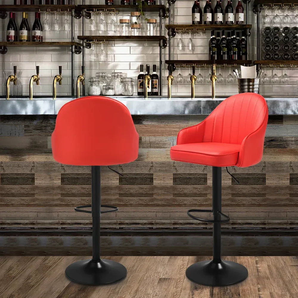 Red Color Fressia Swiel Bar Stool - All India Decor