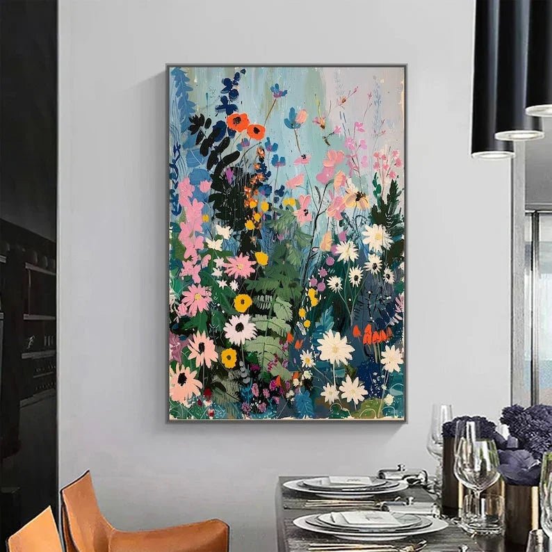 Abstract Blossom Floral Painting on Canvas, Original Large 3D Textured Flower Wall Art Custom Modern Fashion Living Room Bedroom Decor Online - All India Decor
