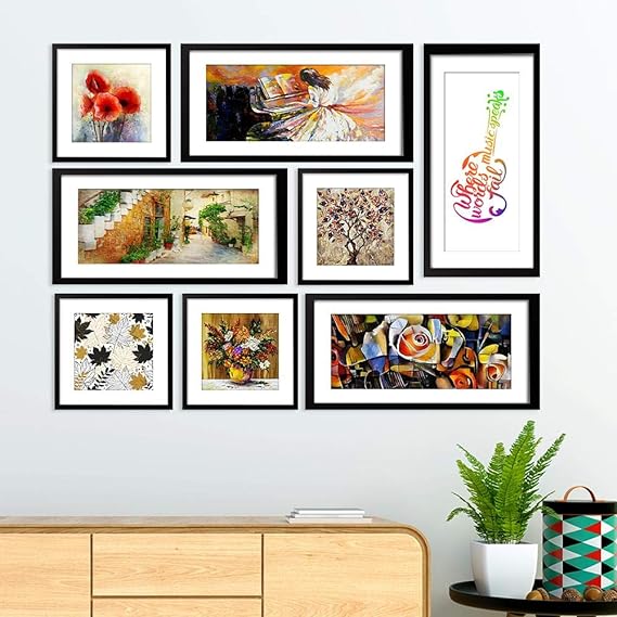 Beautiful Flower Collage Picture Frames Wall Hanging Set of 8