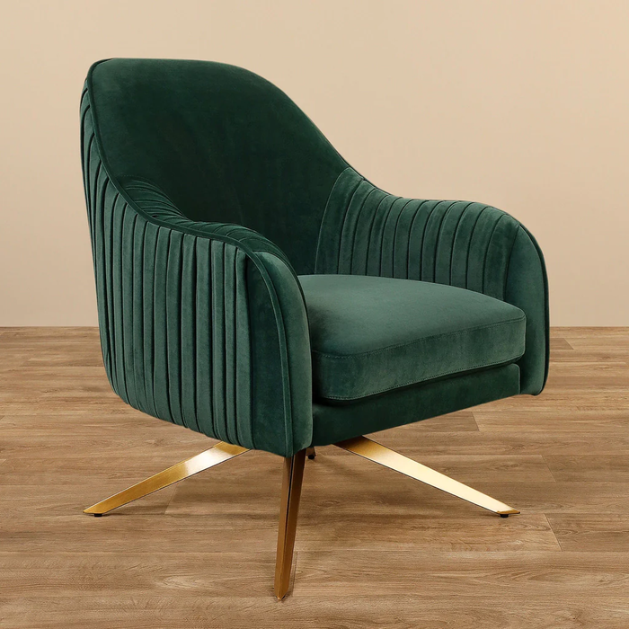 Green Gladden Revolving Accent Chair