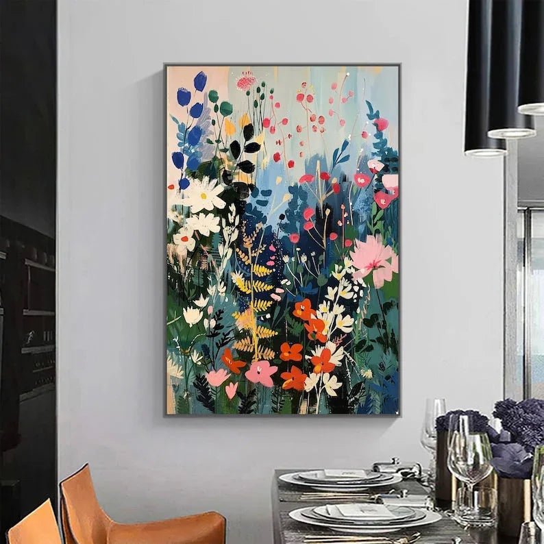 Abstract Blossom Tree Painting on Canvas, Original Large 3D Textured Flower Wall Art Custom Modern Trendy Fashion Living Room Home Decor Online - All India Decor