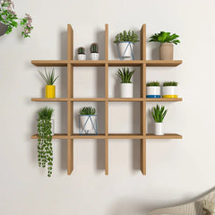 Designer Dual Panel MDF Planter Wall Shelf - All India Decor