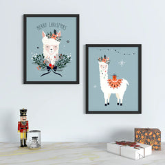 Snowy Christmas Framed Wall Art Set of 2