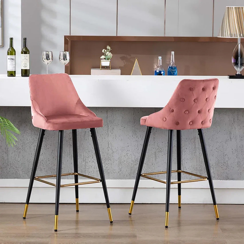 Pink Color Davan Bar Stool - All India Decor