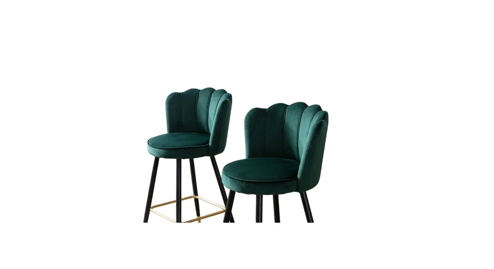 Green Color Flower Counter Stool - All India Decor