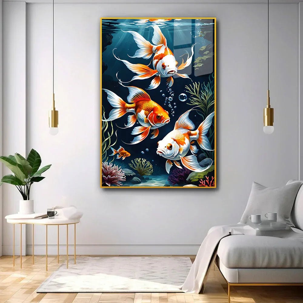 Soft-Toned Fish Acrylic Wall Paintings & Arts - All India Decor