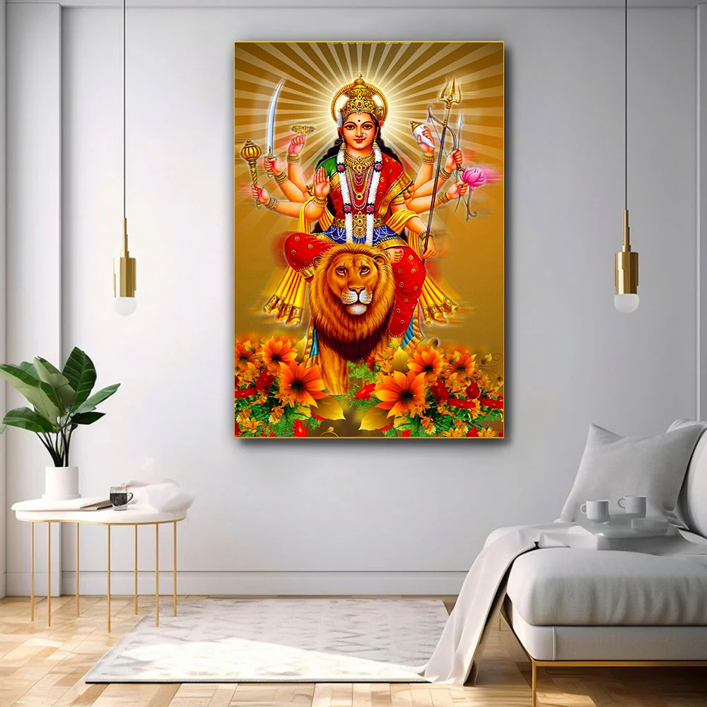 Divine Durga Acrylic Canvas Wall Art