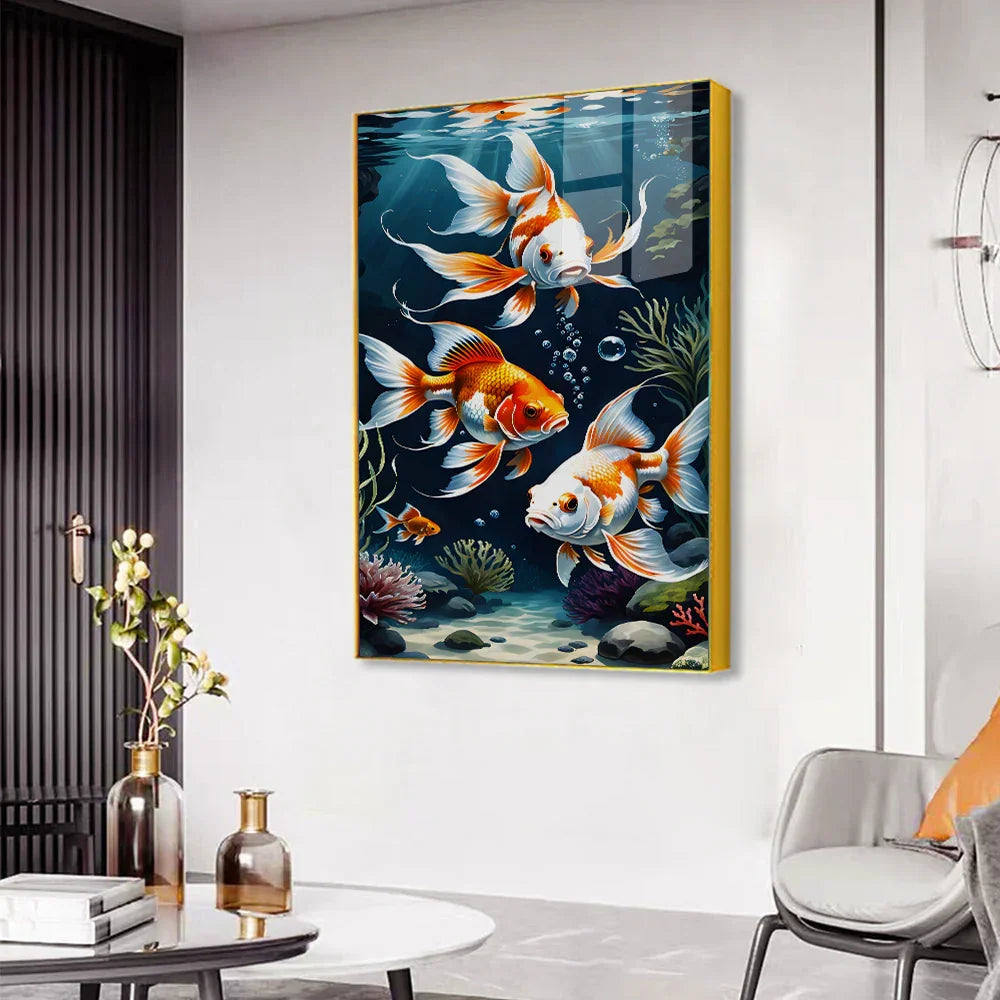 Soft-Toned Fish Acrylic Wall Paintings & Arts - All India Decor