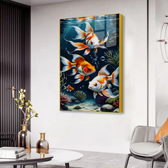 Soft-Toned Fish Acrylic Wall Paintings & Arts