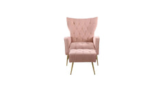 Pinkk Danney Accent Chair With Ottoman - All India Decor