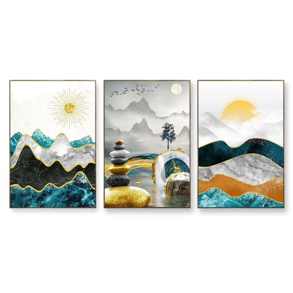 In The Mountains Frames Set Of 3 - All India Decor