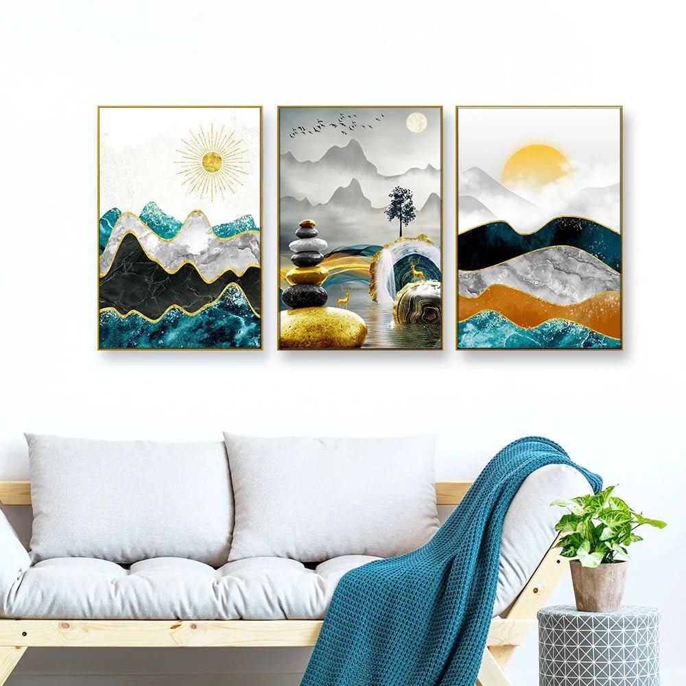 In The Mountains Frames Set Of 3 - All India Decor