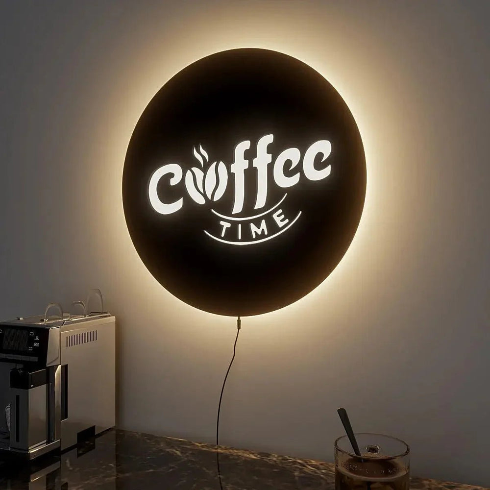 Designer Round Backlit Kitchen Wall Decor for Coffee Lovers - All India Decor
