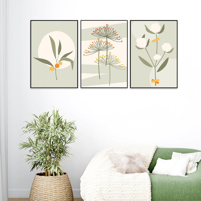 Dreamy Dandelions Green Frames Set Of 3