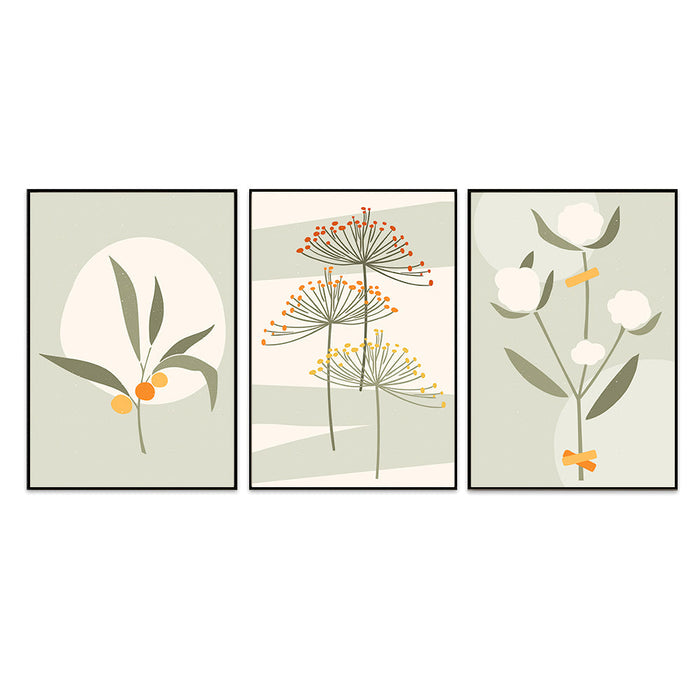 Dreamy Dandelions Green Frames Set Of 3