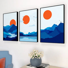 Gleeful Sunrise View Frames Set Of 3 - All India Decor