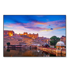 Sunset at Amber Fort and Maota Lake Framed Wall Art - All India Decor