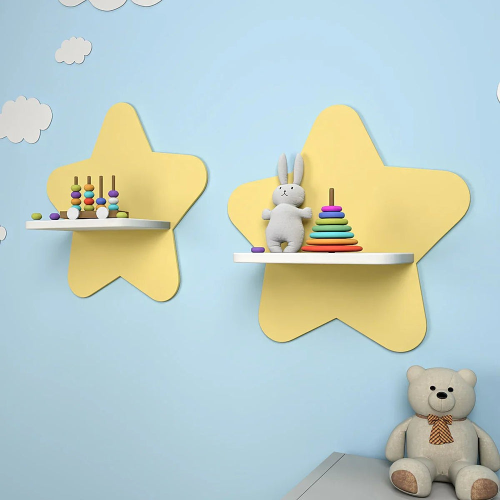 Star Wooden Wall Shelf for Kids - All India Decor