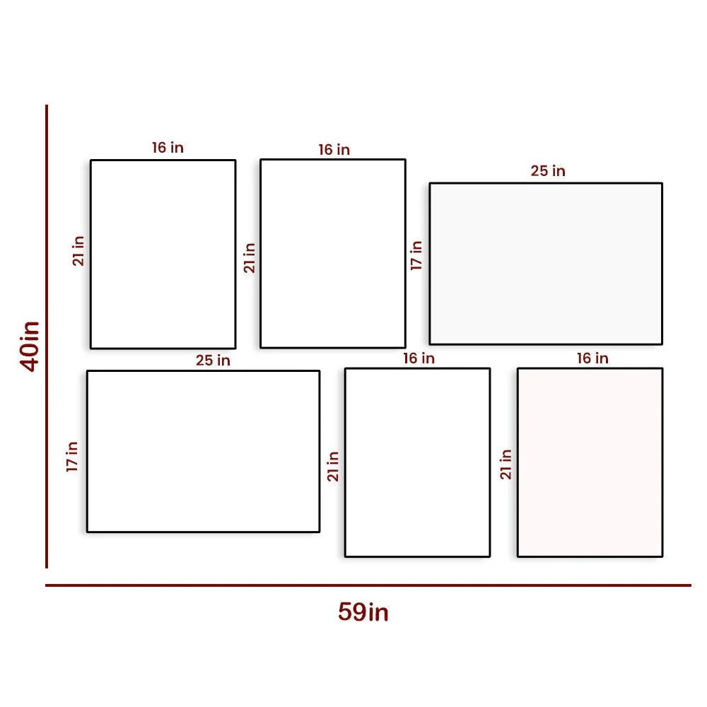 Tropical Vibes Pink Frame Set Of 6 - All India Decor
