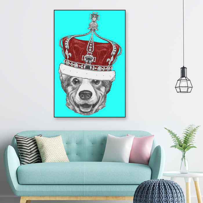 Crowned Pembroke Welsh Dog Framed Wall Art