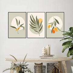 Exotic Flora Green Frames Set Of 3 - All India Decor