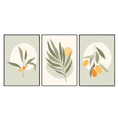 Exotic Flora Green Frames Set Of 3 - All India Decor