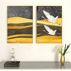 The Flying Warblers Golden Frames Set Of 2 - All India Decor