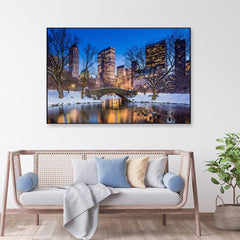 The Wintery Gapstow bridge Framed Wall Art - All India Decor