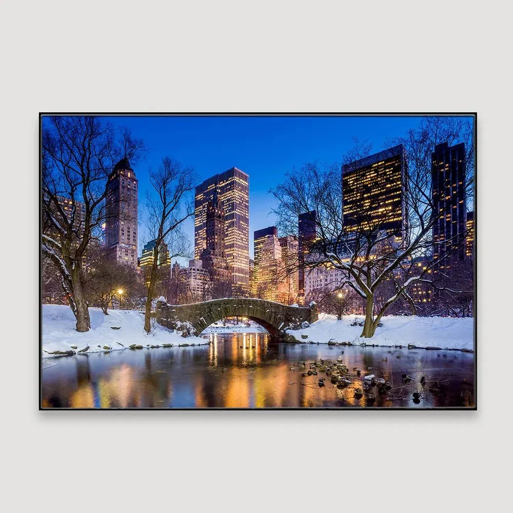 The Wintery Gapstow bridge Framed Wall Art - All India Decor