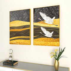 The Flying Warblers Golden Frames Set Of 2 - All India Decor