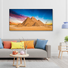 Sunset at great Pyramids of Giza Framed Wall Art - All India Decor