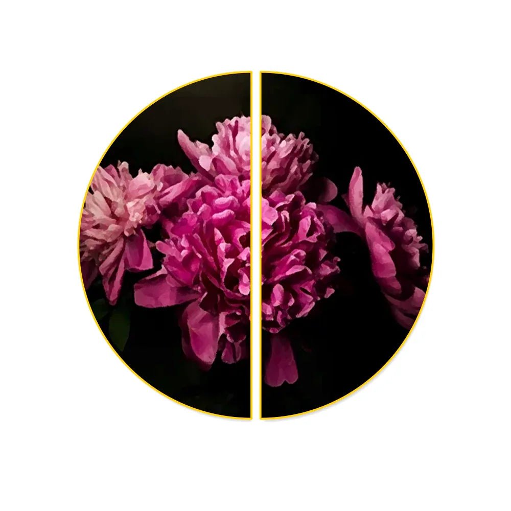Dreamy Magenta Flora Semi Circle Frames Set Of 2 - All India Decor