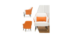 Orange Havya Faux Leather Arm Chair - All India Decor