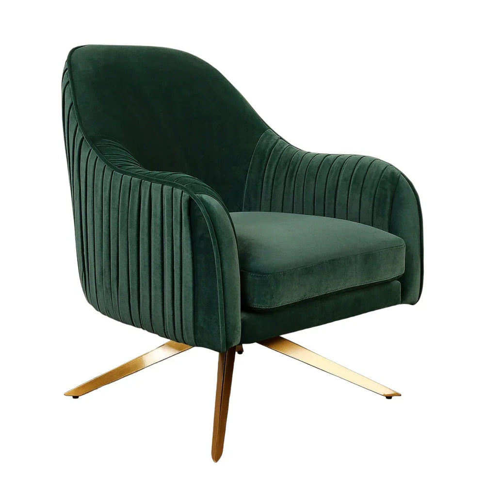 Green Gladden Revolving Accent Chair - All India Decor