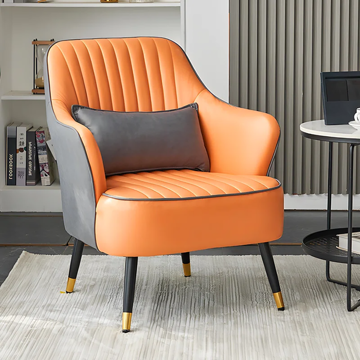 Grey Orange Havya Faux Leather Arm Chair