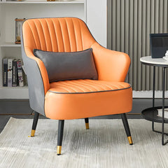 Grey Orange Havya Faux Leather Arm Chair - All India Decor