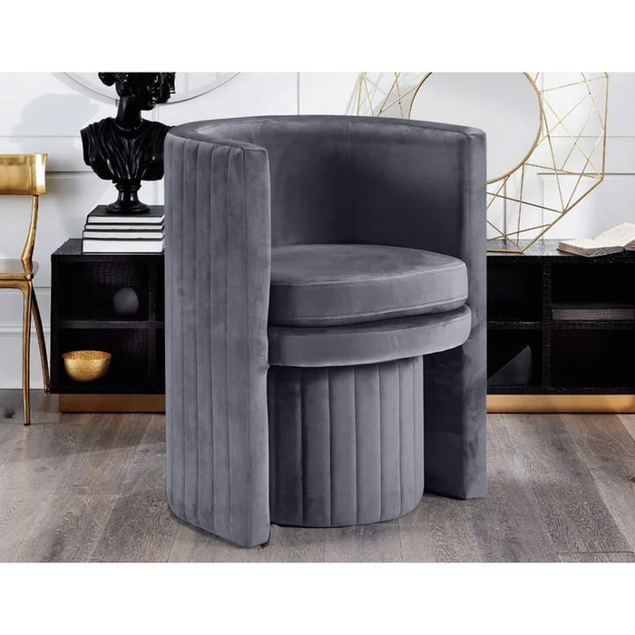 Grey Schillar Chair With Ottoman