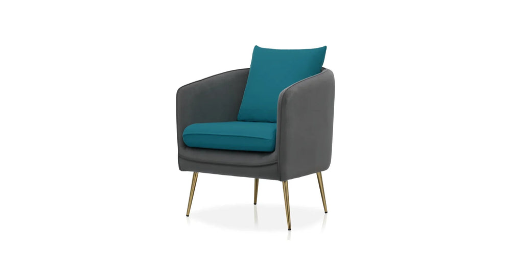 Grey & Teal Lamb Accent Chair - All India Decor