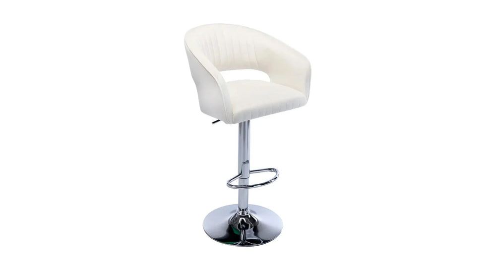 White Color Dee Swiel Adjustable Bar Stool - All India Decor