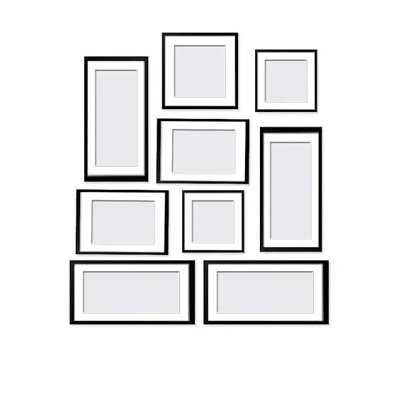 Pictures of Cute Children with Family in Photo Frame Collage, Set of 9 - All India Decor