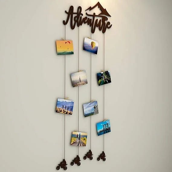 Adventure Wood Photo Frame with Clips - All India Decor