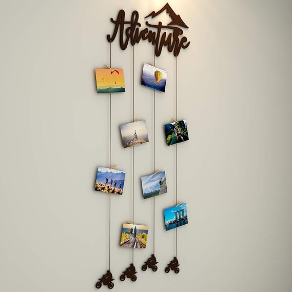 Adventure Wood Photo Frame with Clips