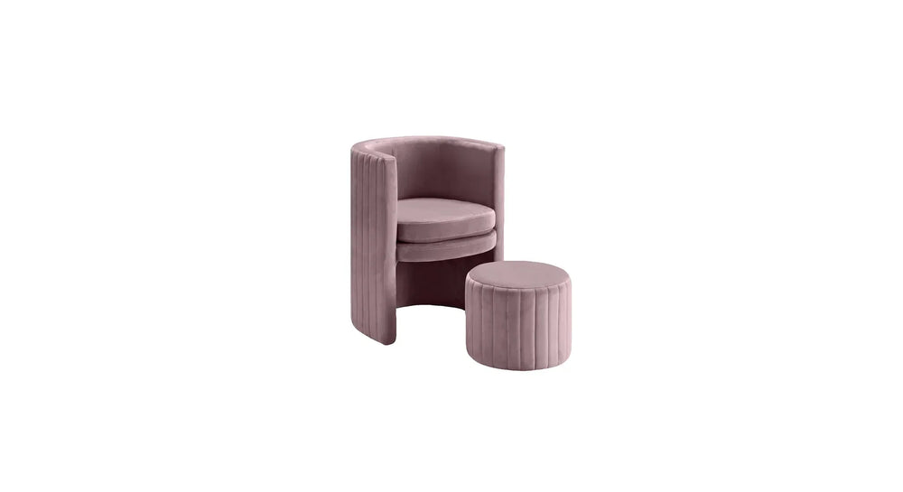 Purple Schillar Chair With Ottoman - All India Decor